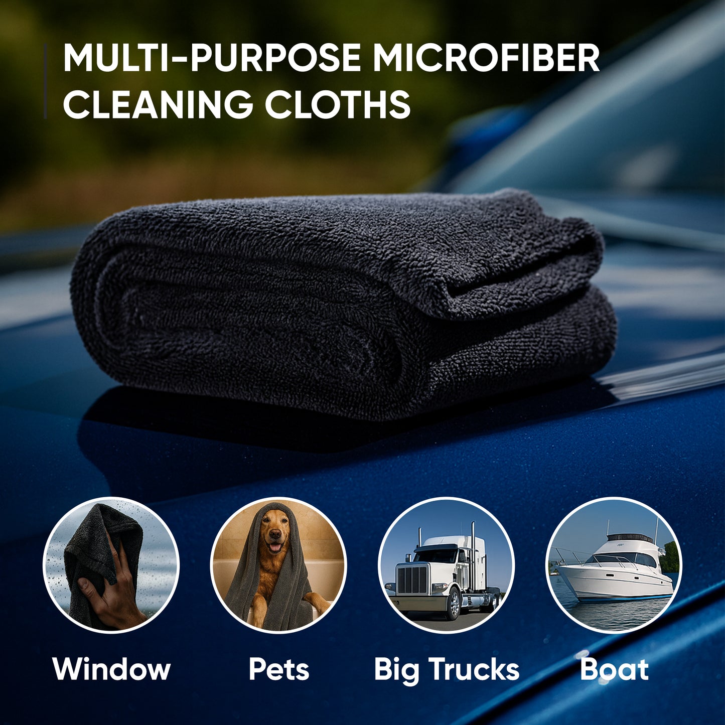 Papa Dragon Double-Sided Microfiber Car Drying Towel 1300 GSM- XL Size