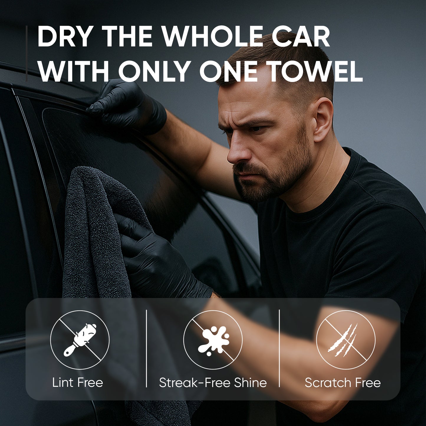 Papa Dragon Double-Sided Microfiber Car Drying Towel 1300 GSM- XL Size